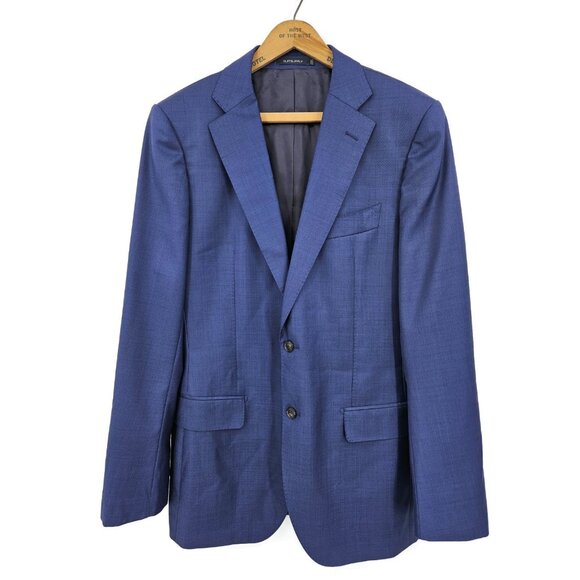 Suitsupply Lazio Single Breasted Wool Blazer Mens 42L Navy Blue Jacket Slim Cut - Picture 1 of 8
